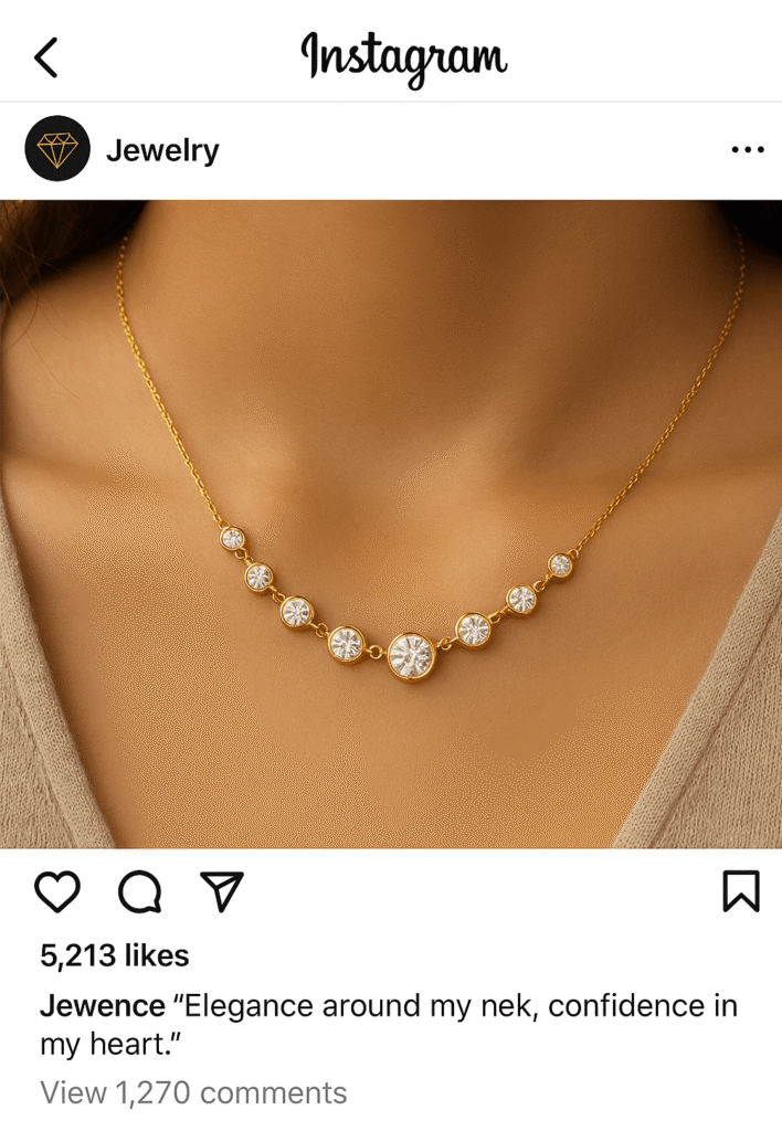 gold necklace with diamond post 